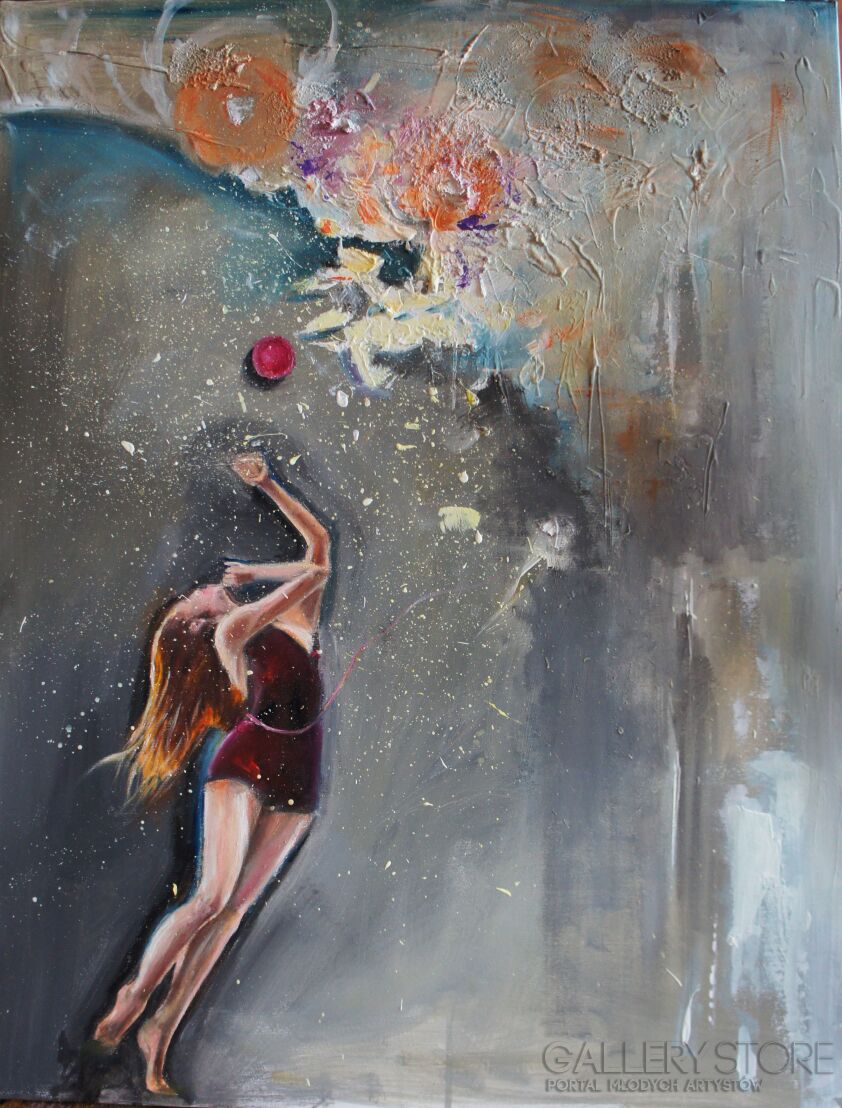 Eliza Kleczewska-W deszczu kwiatów-Olej