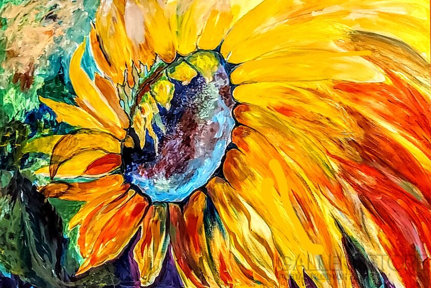 Helena  Baborska-Kwiat słońca-Akryl