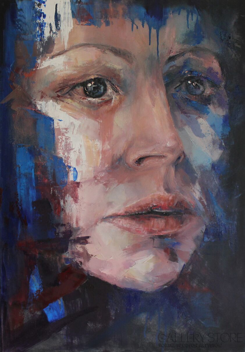 Joanna Sokolowska-From "Beyond" series - blue-Olej