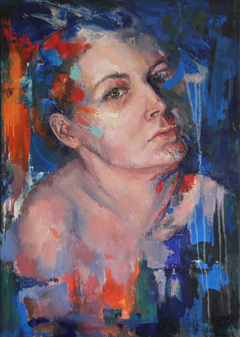 Joanna Sokolowska-z serii "Beyond" - "Vibes - blue"-Olej