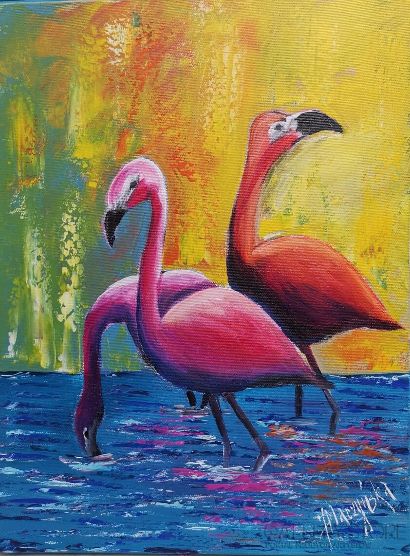 Jolanta Placzyńska-Flamingi-Akryl