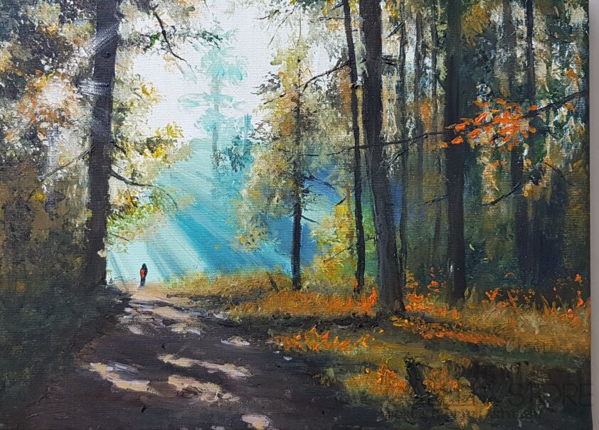Karolina Majer-Leśna ścieżka pachnąca jesienią -Akryl