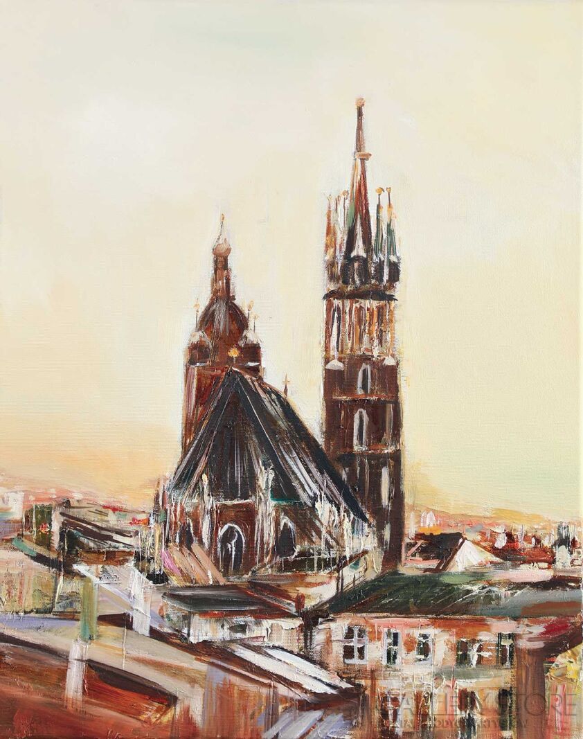 Katarzyna Kościelniak-Kraków - widok na kościół Mariacki-Olej