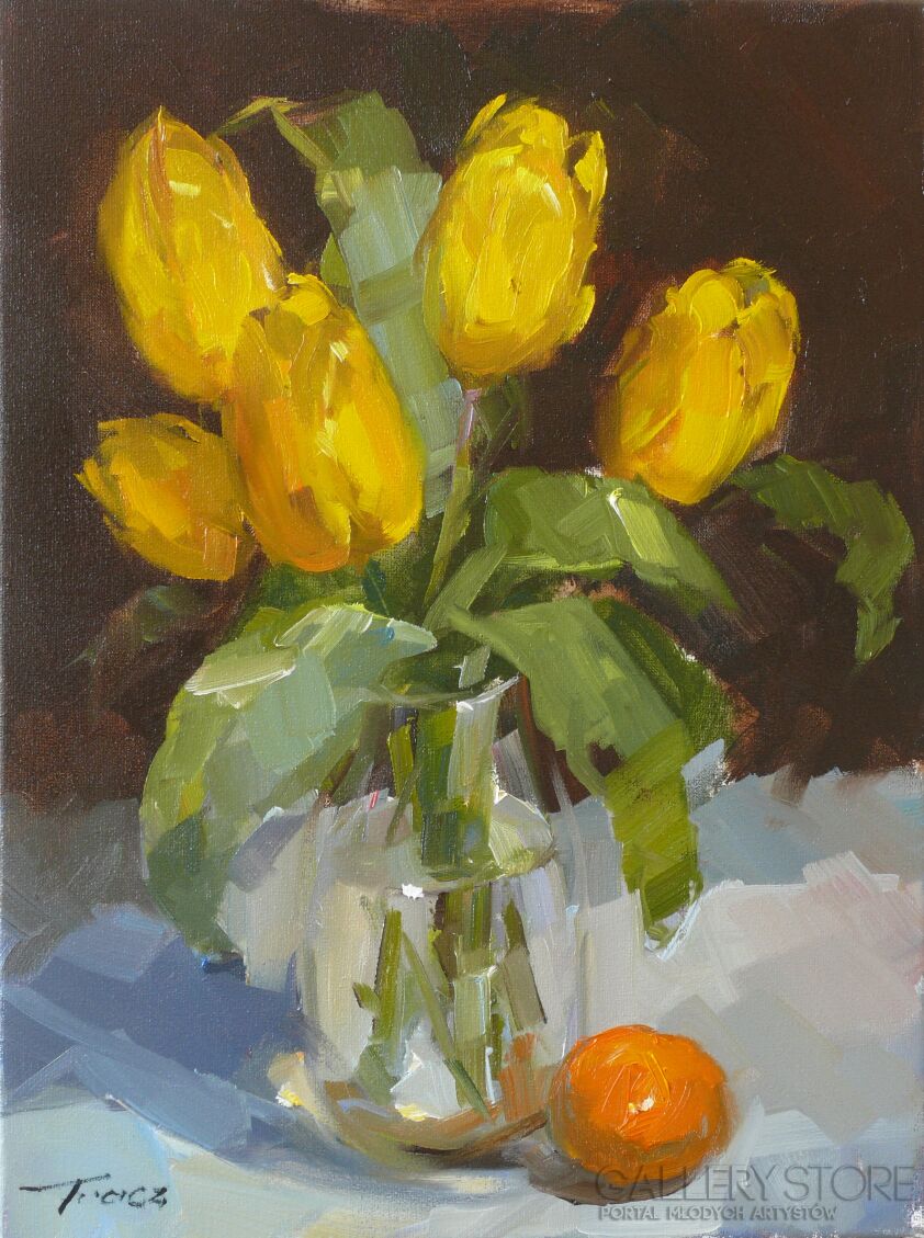 Krzysztof Tracz-Żółte tulipany_1002-Olej