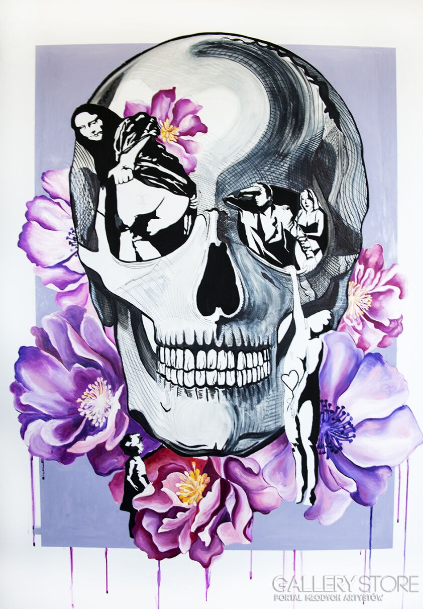 Magdalena Gawęcka-Banksy Skull-Olej
