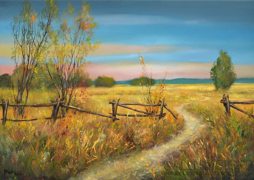 Magdalena  Kępka-Jesienny zachód -Olej