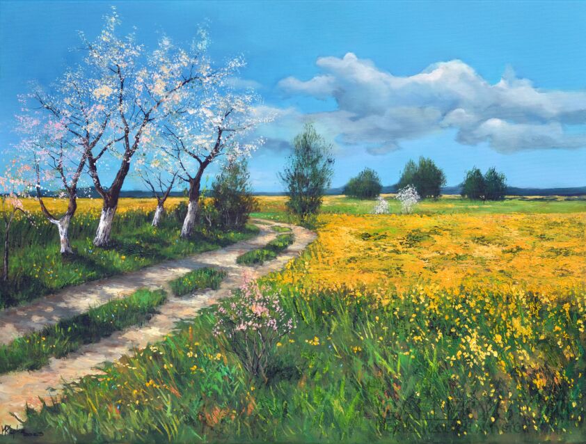 Magdalena  Kępka-Wiosna w rozkwicie-Olej