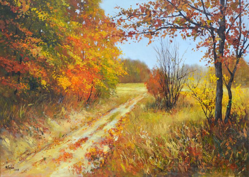 Magdalena  Kępka-Złota jesień-Olej