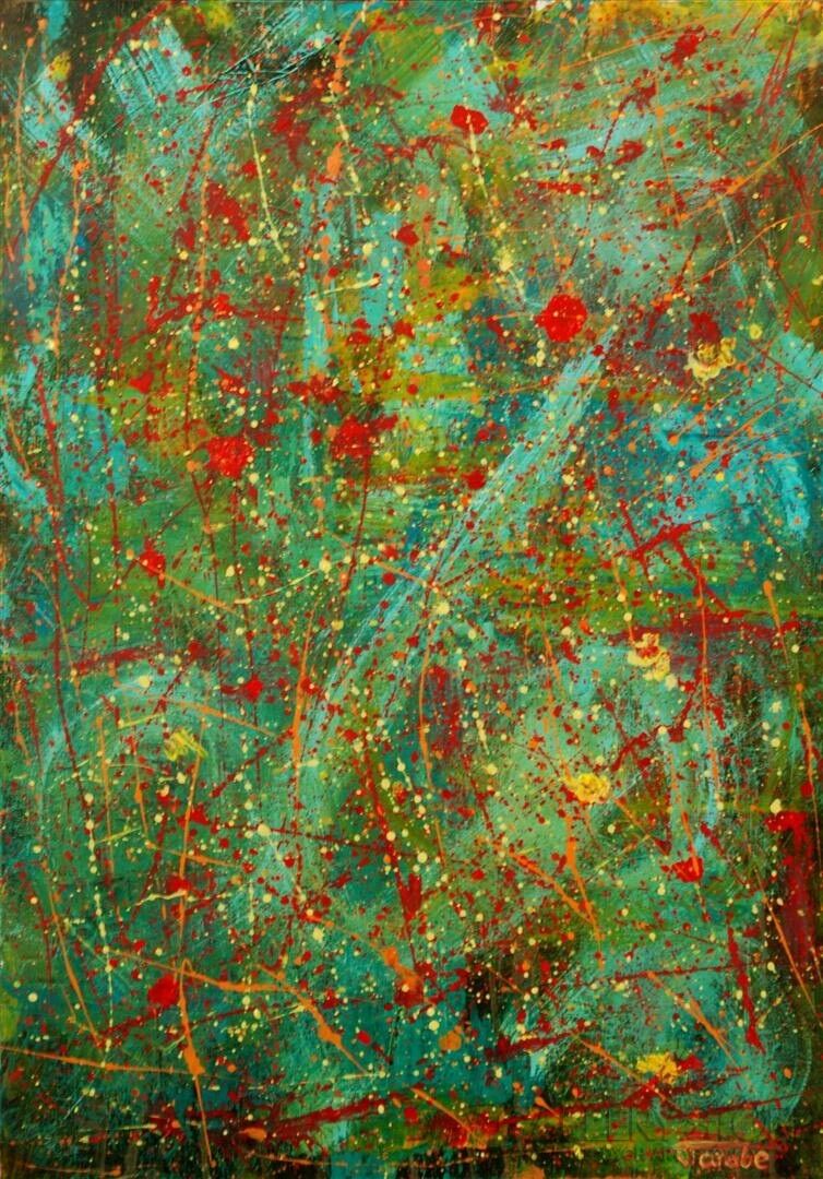 Magdalena Walulik-Obraz abstrakcyjny w stylu Pollocka-Akryl