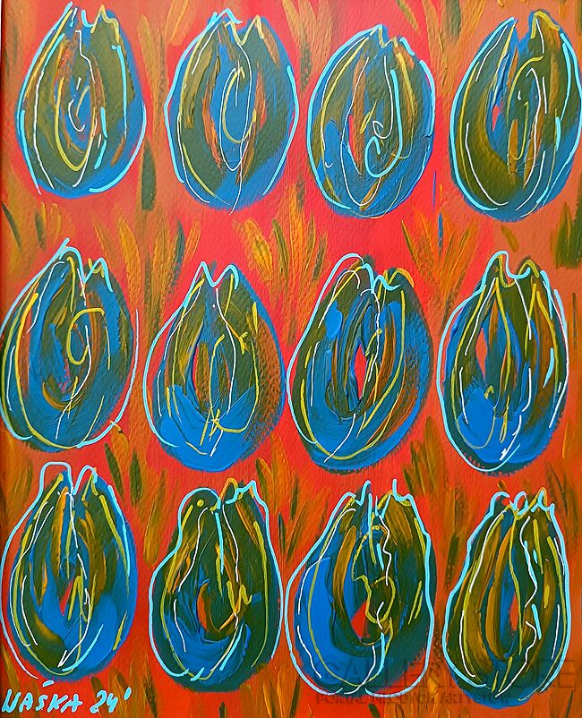 Marcin Waśka-Niebieskie tulipany-Akryl