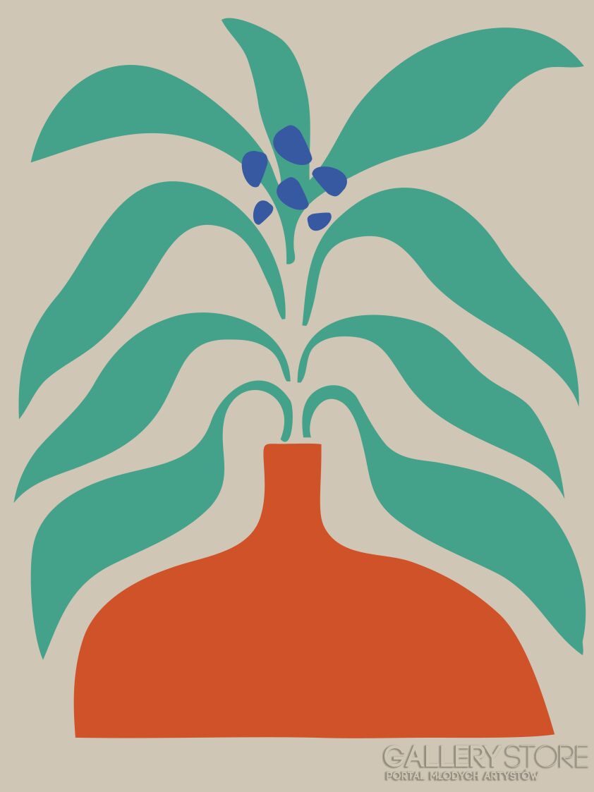 Marcin Waśka-Plakat pomarańczowy wazon-Grafika