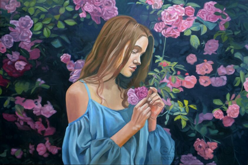 Mateusz Dolatowski-Rose garden-Olej