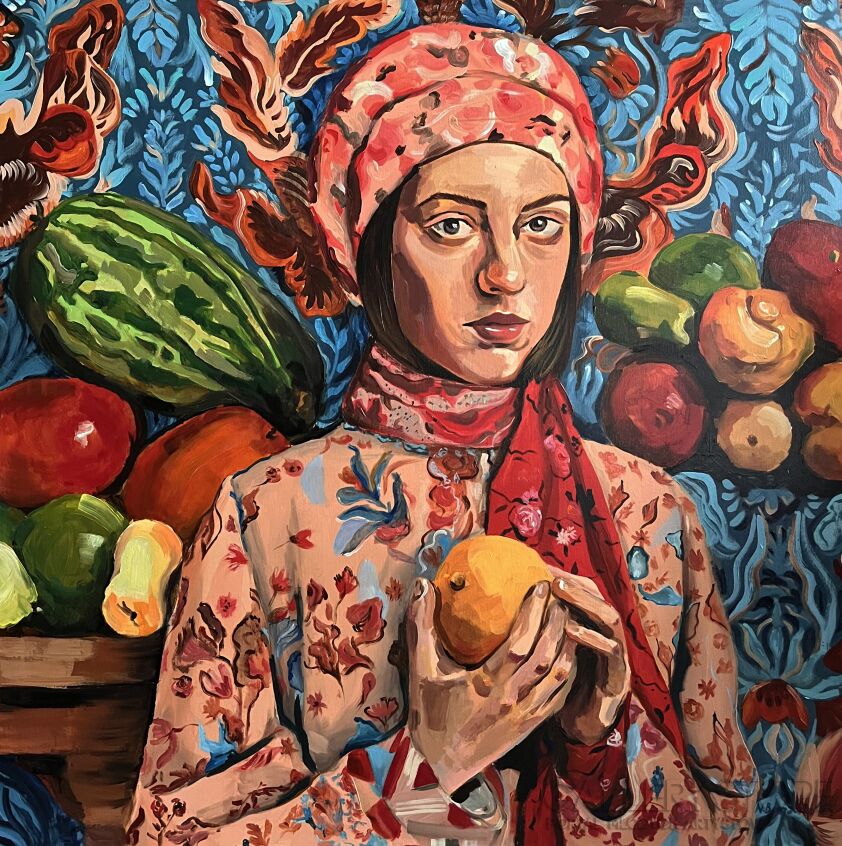 Natalia Biegalska-Dziewczyna z owocem-Akryl
