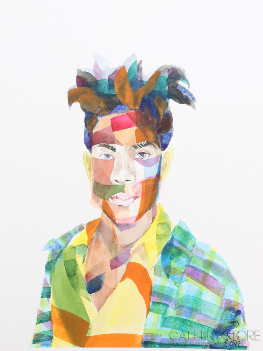 Paweł Dąbrowski-J.M. Basquiat-Akwarela