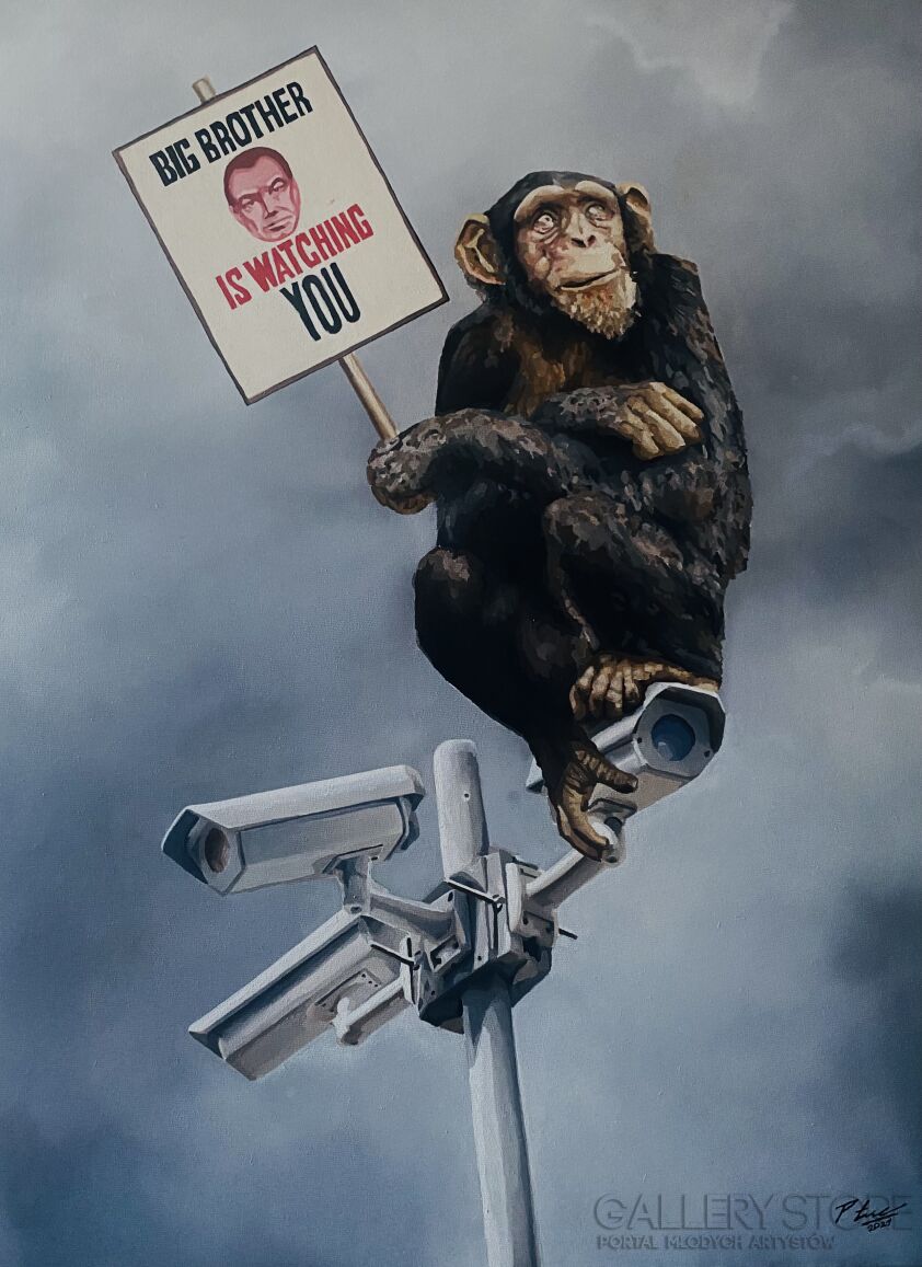 Paweł Łękawa-Monkey Manifesto (1984) -Olej