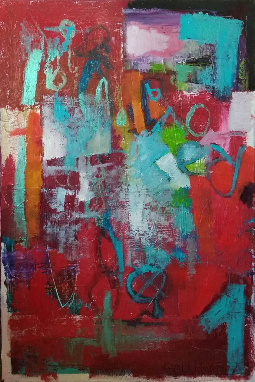 Piotr  Gola-Red abstract No.1-Olej