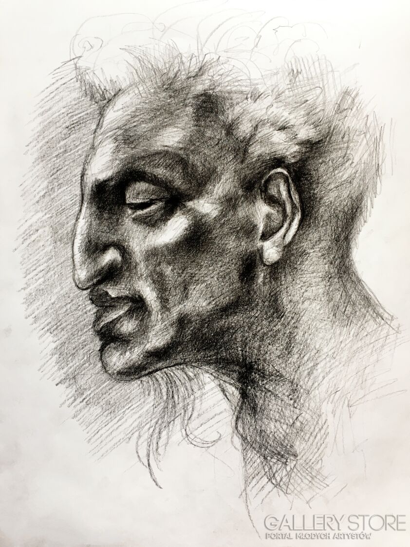 Piotr Sanguszko -Portret inspirowany szkicem Michała Anioła-Rysunek