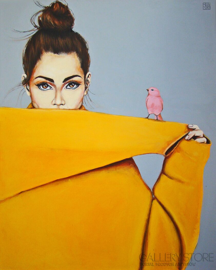 Renata Magda-Pink bird V-Akryl