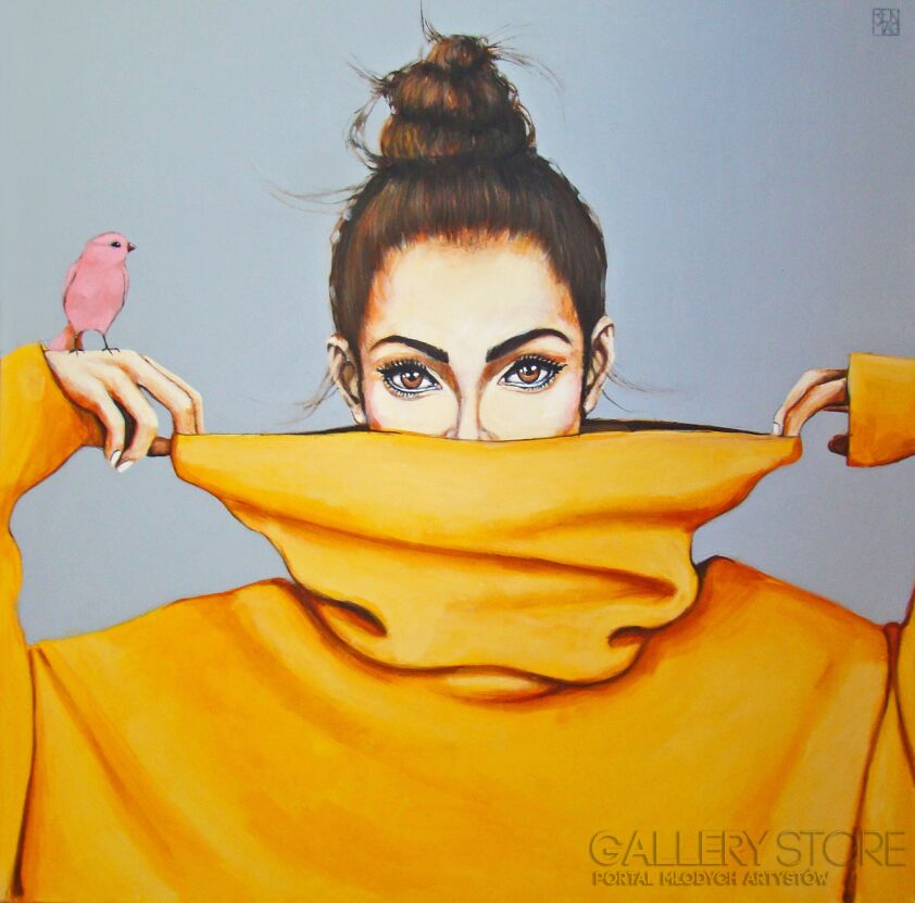 Renata Magda-pink bird VI-Akryl