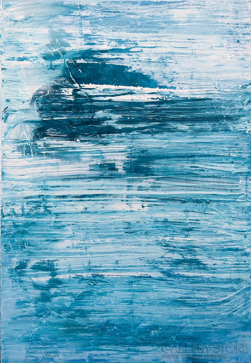 Robert Kasprzyk-Blue abstract - RK 23-Akryl