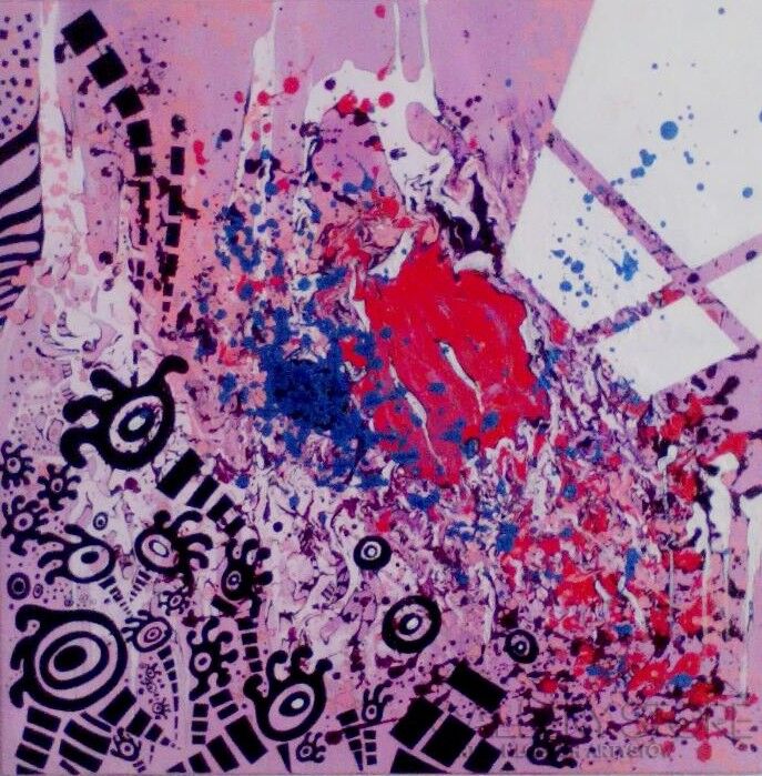 Sylwia Wieczorek Wójcik-Różowa abstrakcja-Akryl