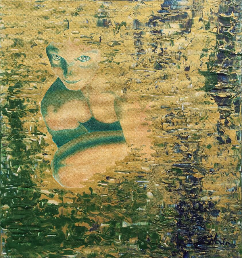 Vanessa Świgulska-Wtulona w abstrakcje-Olej
