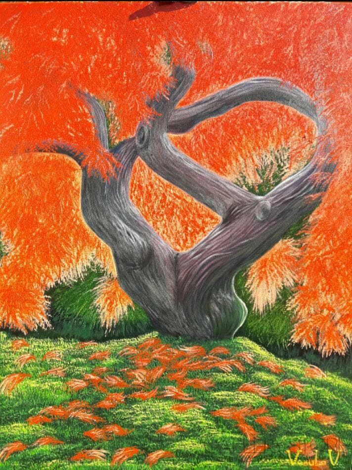 Vasyl Vakula-Czerwone drzewo-Olej